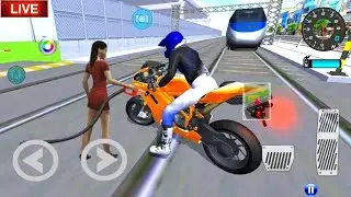 💧🔴[LIVE]💹3D Driving Class Simulator  Bullet Train Vs Motorbike  Bike Driving Game - Android Gameplay