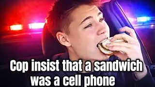 Cop mistakes a sandwich for cell phone #trending #rap #fyp #dashcam ￼