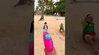 Cute baby plays nerf gun 🔫👧🏻❤️👶🏻🌈😱🚀