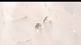 Bamoer 925 Sterling Silver Poetic Daisy Cherry Blossom Studs Earring