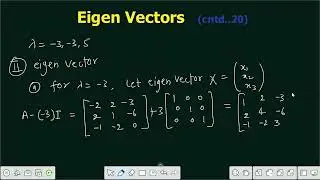 Lecture 26 |Non-Symmetric Matrices, repeated eigen values | detail calculation for eigen vectors