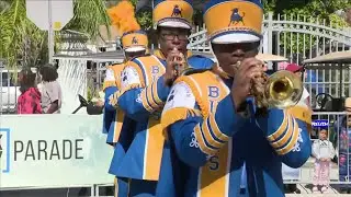 Miami Northwestern Senior High School&rsquo;s marching band performs at MLK Day Parade