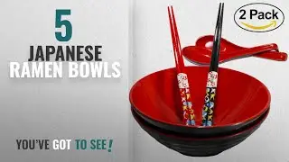 Best Japanese Ramen Bowls [2018]: Chef Miso Set of 2 Large Melamine Noodle Soup Bowls Spoons and