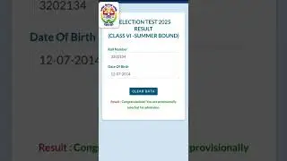 NVS CLASS 6 RESULT ME SELECTION #trending#result#nvs#selection