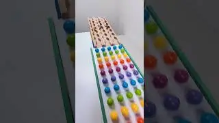 marble Run Race ASMR #129 Wooden Wave Course Colorful Marbles   #marblerun #marblerunrace #asmr