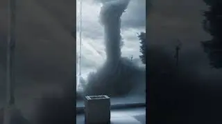 Ice Tornado with snow and frozen ground