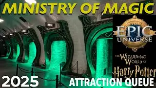 Epic Universe Ministry of Magic Metrofloo Attraction Queue - Wizarding World of Harry Potter in 4K