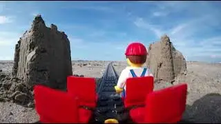 THE ALIEN takes a 360 lego train ride at the beach!