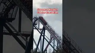 Superman Krypton Coaster (B&M) Evacuation Six Flags Fiesta Texas #rollercoaster #sixflagsfiestatexas