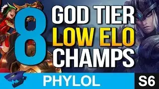 8 GOD TIER LOW ELO Champions - Better at Gold, Silver + Bronze (League of Legends)