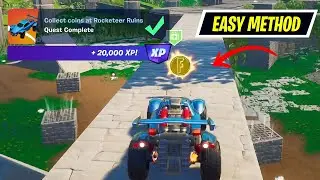 Collect coins at Rocketeer Ruins Fortnite - High Octane Quests
