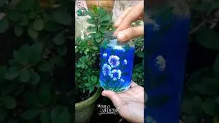 DIY bottle painting.. [ Arika Mehendi ] #shortvideo #diy #artist #arika #bottle #painting #bottleart