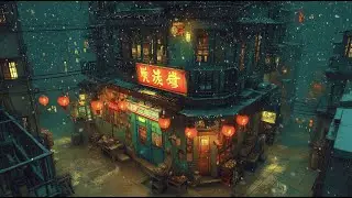 Live Snow Lofi Beats ❄️ background focus music for studying and calm winter evenings | Rainy Ryokan