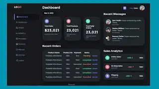 Admin Dashboard Using HTML CSS & JavaScript with Light & Dark Mode