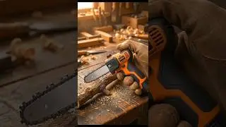 Mini Electric Chainsaw Cutting Wood  Tiny Tool, Real Power! #Shorts