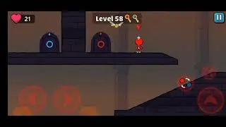 Red and Blue Stickman 2 | Level 58 walkthrough | All levels gameplay