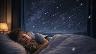 Deep Sleep Night with Falling Stars | Soft Ambient Soundscape