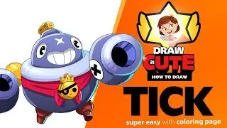 How to draw Tick | Brawl Stars super easy drawing tutorial with coloring page