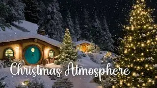 Cozy Hobbit Fireplace sounds with Falling Snow | Relaxing Sounds for Sleep | Christmas Atmosphere
