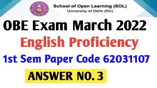 English Proficiency  Du sol Obe exam Answer solve 62031107   Question BA programme Q 3