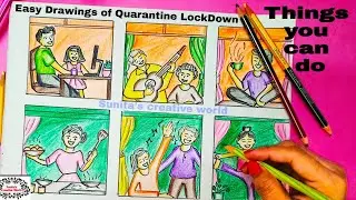 Quarantine | Easy Drawings of Quarantine lockdown drawing | Easy drawing Things you can do lockdown