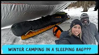 Camping in a Sleeping Bag in the SNOW?!?! | Findley State Park | Tiny Camper