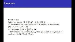 Barycentre - Exercice 01