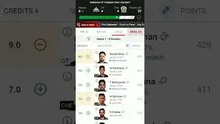 CHEvsGT #prediction dream team 3 cr winning 🏆😁🥇🏅👏