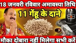 18 जनवरी रविवार अमावस्या तिथि के दिन 11 गेंहू के दाने वाला उपाय जरुर करे || Pradeep Ji Mishra