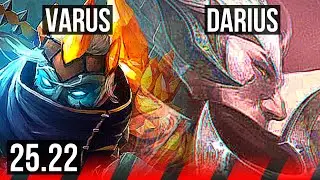 VARUS vs DARIUS (TOP) | 6 solo kills, Dominating, 43k DMG | EUW Diamond | 25.22