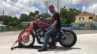 2007 Harley-Davidson Sportster Custom XL1200C (maroon) 1978 Fallen Cycles