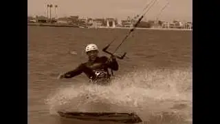 Wind surfer splash in slow motion
