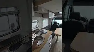 Internal look at Hymer Tramp S motorhome.