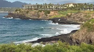 A peak of Royal Sonesta and Marriott Vacation Club at Kauai Lagoons Golf Club in Kauai Hawaii