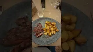 Delicious Steak stracciatella with Potatoes in Italy! #italy #firenze #food #foodvlog #travel