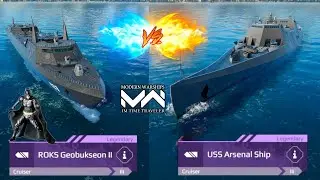 Modern Warships ROKS Geobukseon II Vs USS Arsenal Ship! Modern Warship