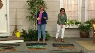 Set/2 Outdoor Interchangeable Coco Mats with Decorative Scroll Frame on QVC