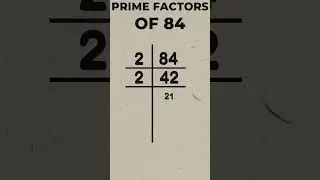 Prime Factors of 84 / Prime factorisation / #shorts / #primefactor