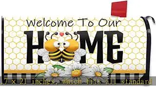 FBCOO Welcome to Our Home Bumble Bee Spring Mailbox Cover Magnetic Standard Size 21