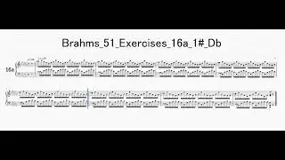 Brahms 51 Exercises 16a 1# Db T110　[ Improve in 1 minute]　1分で上達するブラームス「51の練習曲」【N16a_1#_Db_T110】