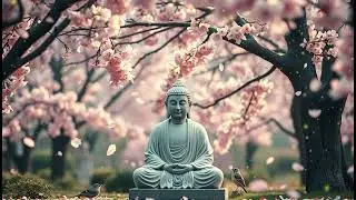 Blossoms of Silence &ndash; Buddha in a Forest of Pink Trees and Birds, Guided by Nature&rsquo;s Calm Meditative