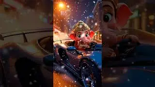 😂 Baby Ganesha Drifts Like a Boss on Snowy Streets! ❄️🚗 #comedyshorts #trending #ytshorts #shorts