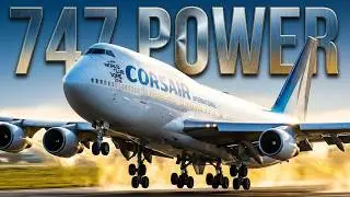 SUPER CLOSE UP Corsair BOEING 747 Take Off!