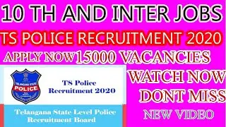 || TS 10TH AND INTER PASSED STUDENTS || TS POLICE RECRUITMENT 2020-21 || HOW TO APPLY |TS POLICE JOB