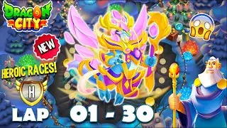 Dragon City: High Aurasphere Dragon | Heroic Race LAP 1 - 30 COMPLETED 😱