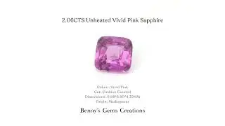 2.06CTS Unheated Vivid Pink Sapphire