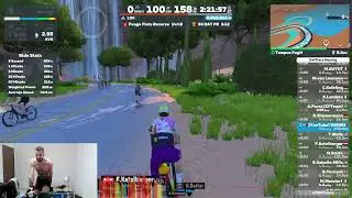 @Zwift Sunday 100k Long Ride with WOW (World of Watts) on Tempus Fugit - Watopia (C Category Lead)