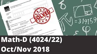 O level Math D (4024) Oct Nov 2018 Paper 22