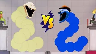 HUNGRY WORM Vs HUNGRY WORM Green Who Is Winner In Melon Playground - People Playground