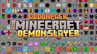 SAIU!!  NOVA ADDONPACK DEMON SLAYER (KIMETSU CR ) PARA O MINECRAFT PE  1.21.132 - COM VARIAS ADDONS